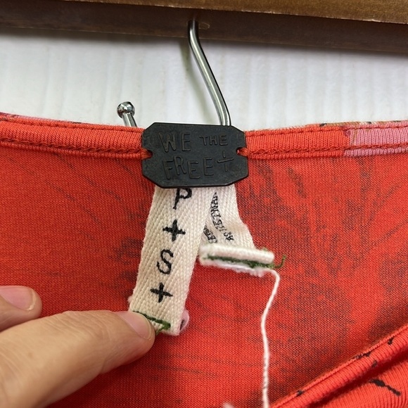 Free People - Birds Of Paradise Boho Floral Off Shoulder Bell Sleeves Top Small - Picture 8 of 11